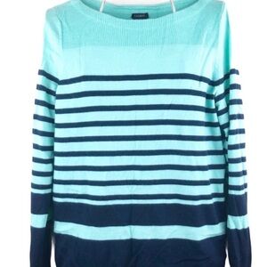 Talbots Boatneck Mint/Navy Sweater